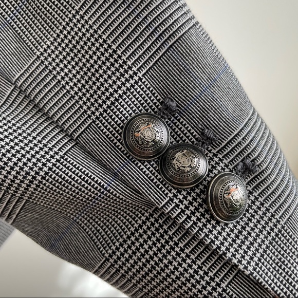 Zara Classic Fit Glen Plaid Blazer Grey - Picture 4 of 10